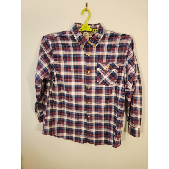 Duluth Trading Shirt Mens XL Purple Plaid Long Sleeve Outdoors Gorpcore Preppy - Picture 3 of 9